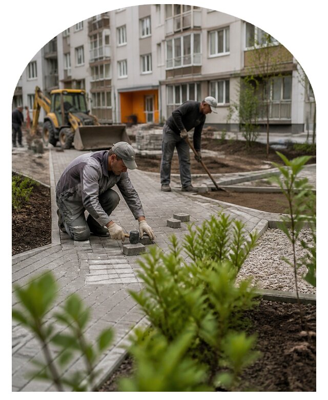 Благоустройство двора многоквартирного дома в Гае