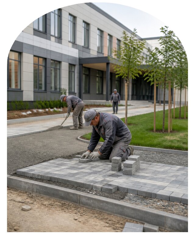 Профессиональное благоустройство территории школы в Гае