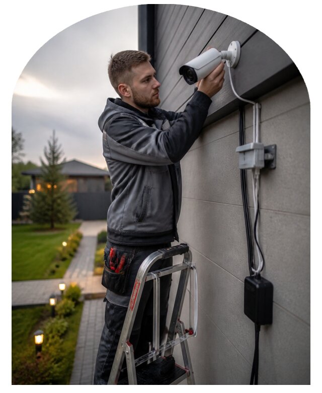 Монтаж видеонаблюдения на участке под ключ в Гае